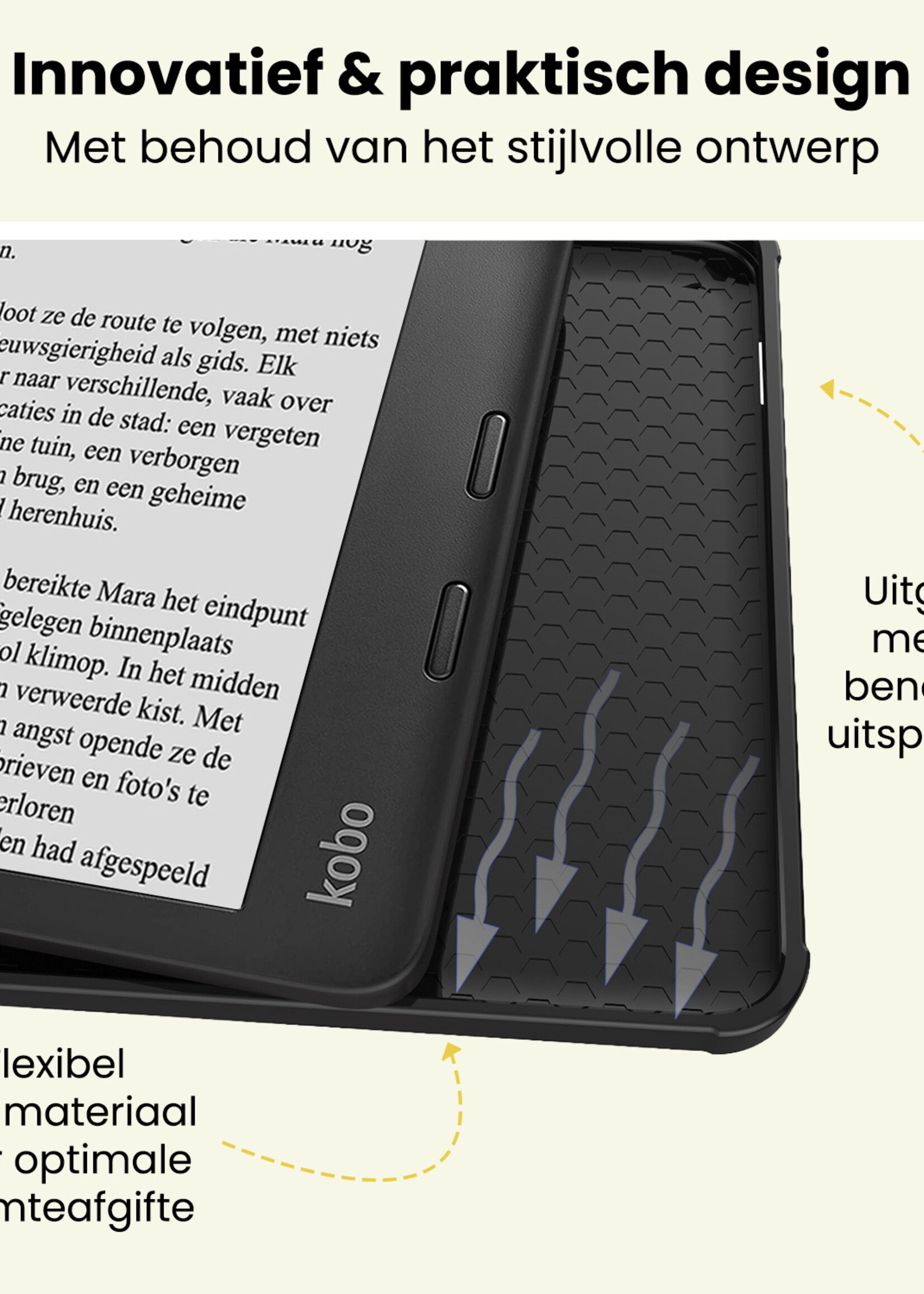 LUQ LUQ Kobo Libra 2 Hoesje Met Screenprotector - Rood