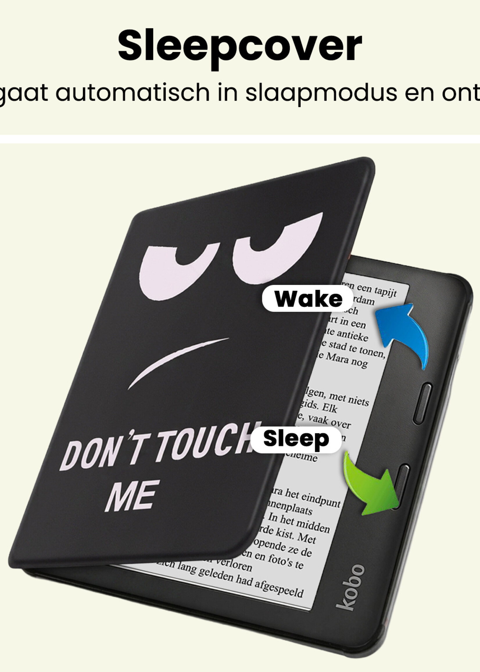 LUQ LUQ Kobo Libra 2 Hoesje Met Screenprotector - Don't Touch Me