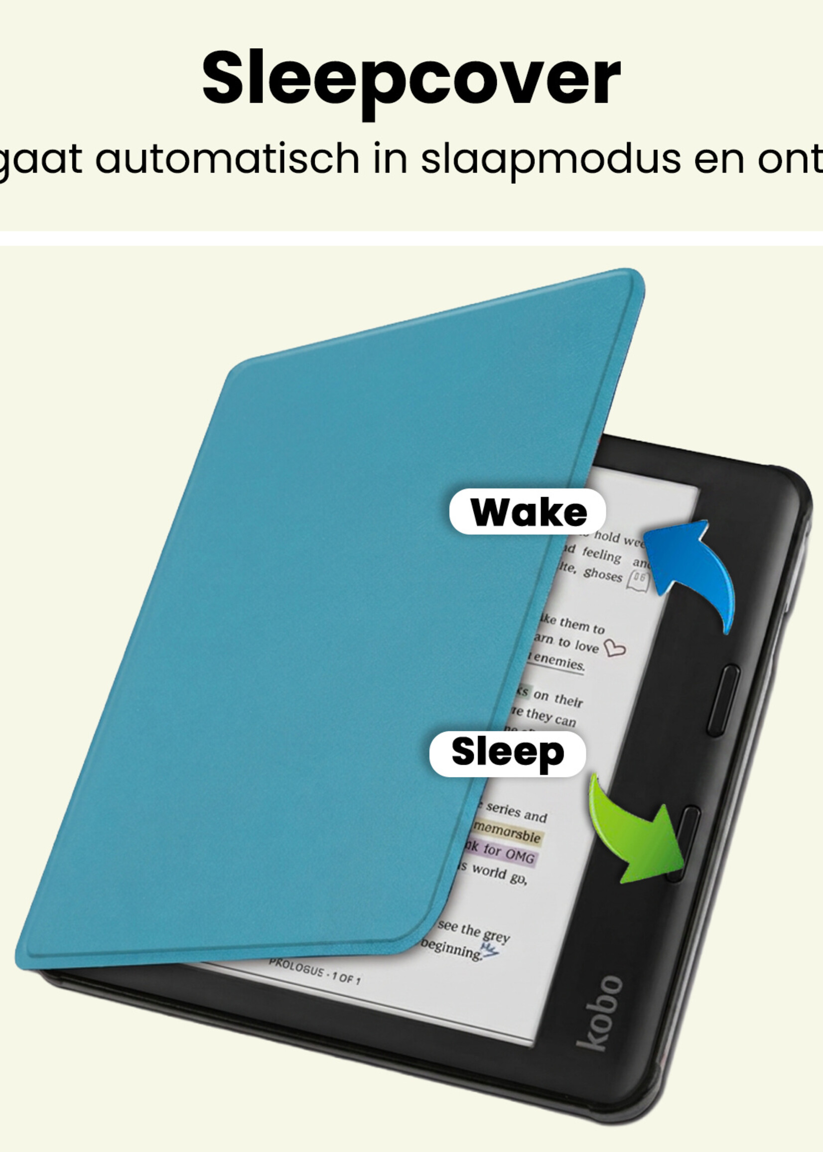 LUQ LUQ Kobo Libra Colour Hoesje - Turquoise