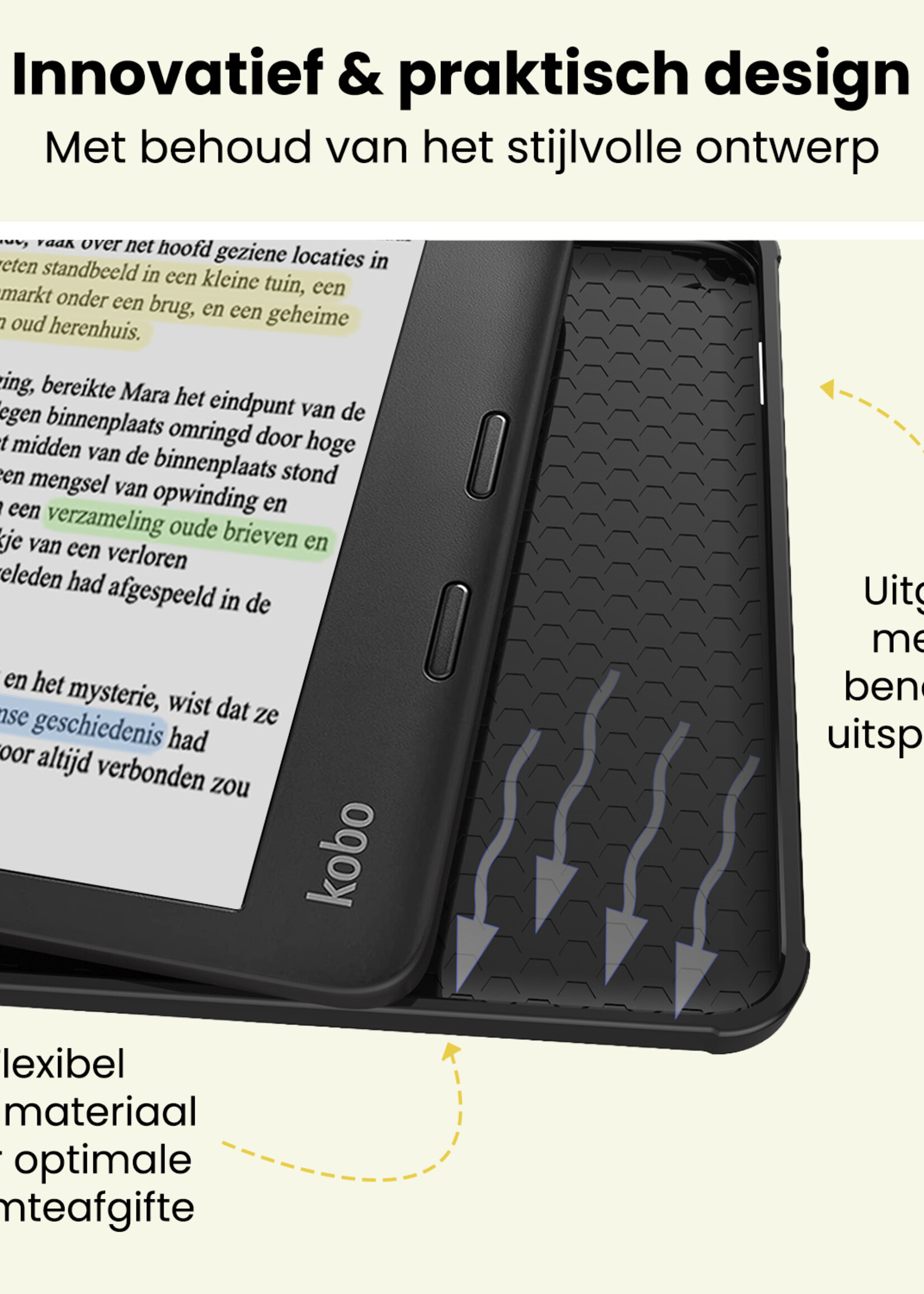 LUQ LUQ Kobo Libra Colour Hoesje Met Screenprotector - Roze