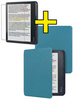 LUQ LUQ Kobo Libra Colour Hoesje Met Screenprotector - Turquoise