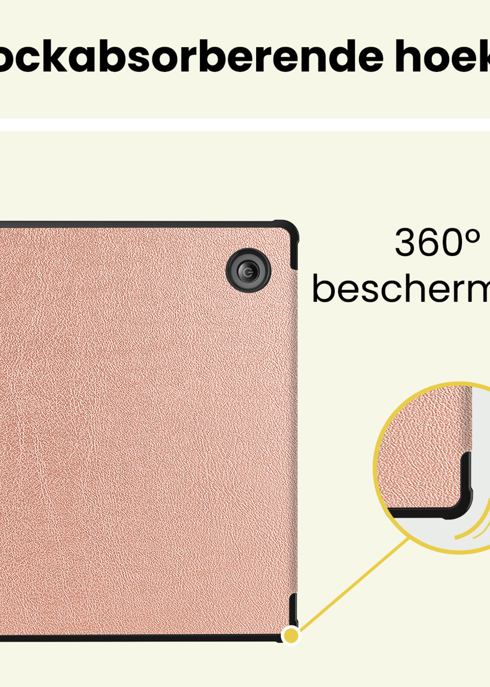 LUQ LUQ Kobo Libra H2O Hoesje Met Screenprotector - Rose Goud