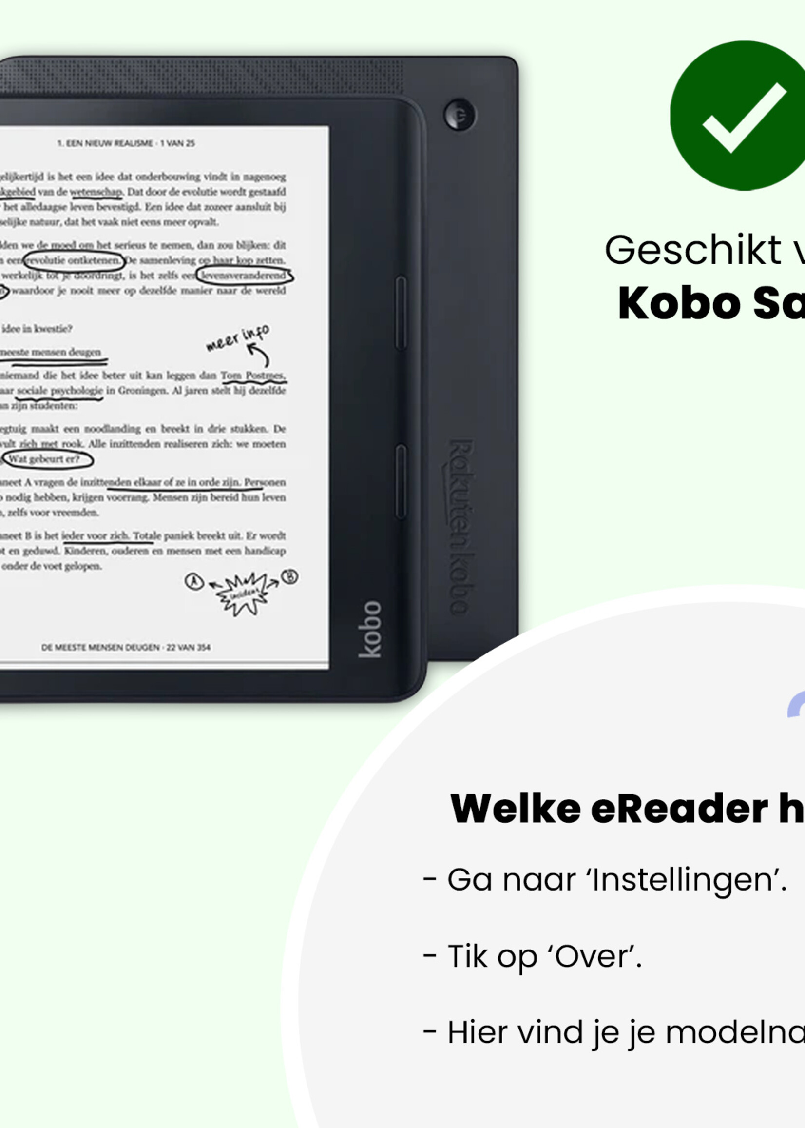 LUQ LUQ Kobo Sage Hoesje - Donkerblauw