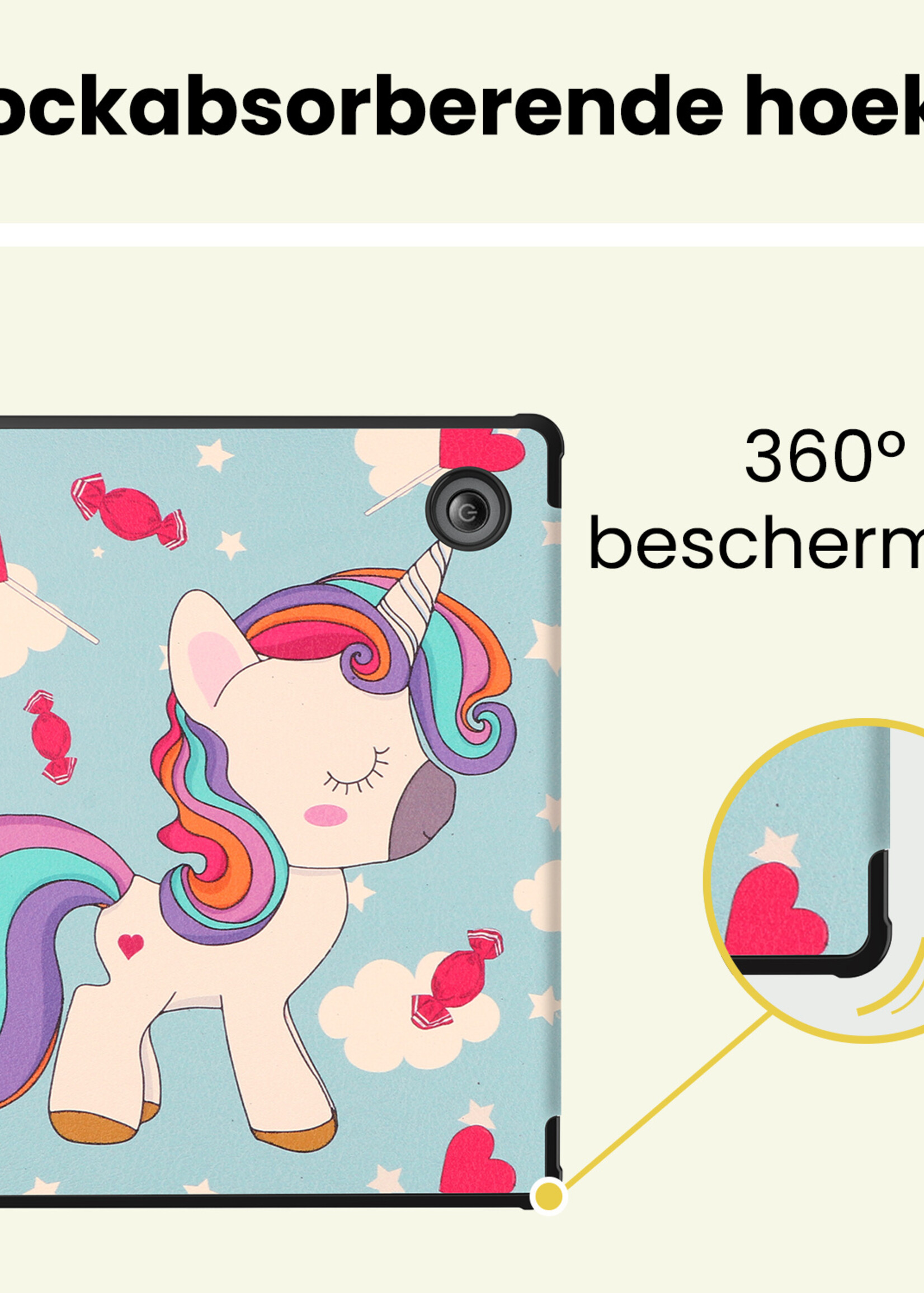 LUQ LUQ Kobo Sage Hoesje Met Screenprotector - Eenhoorn