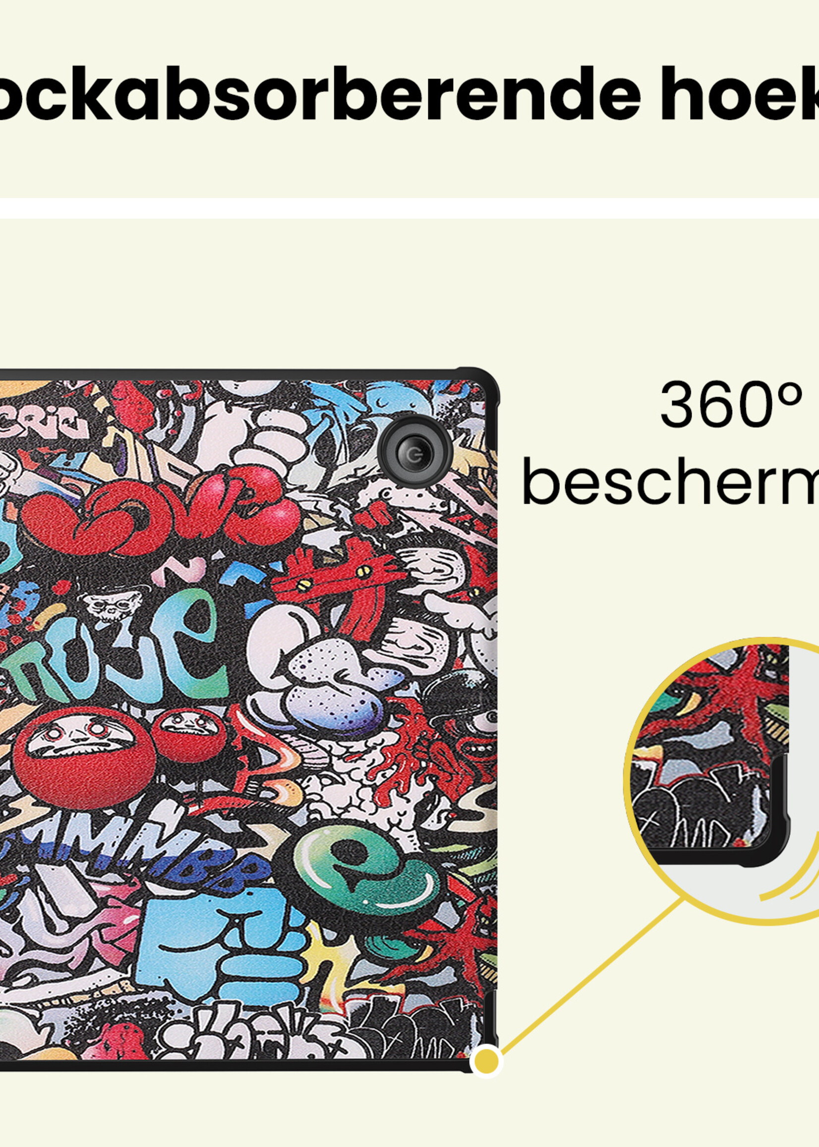 LUQ LUQ Kobo Sage Hoesje Met Screenprotector - Graffity