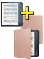 LUQ LUQ Kobo Sage Hoesje Met Screenprotector - Rose Goud