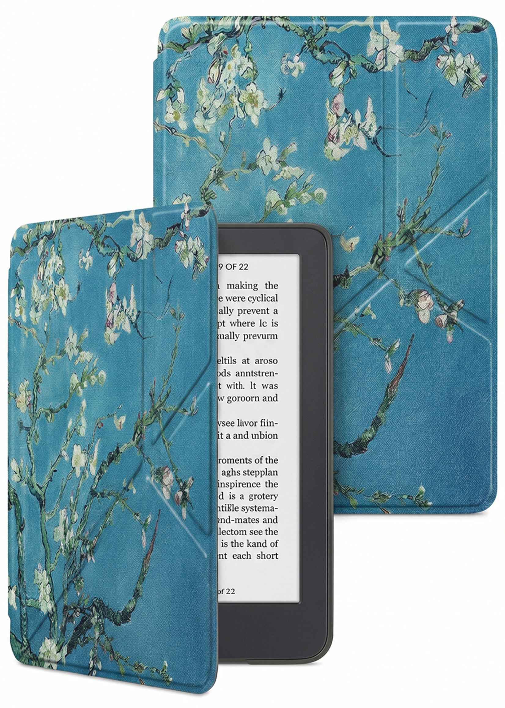 LUQ LUQ Kobo Clara 2E Hoesje Trifold - Bloesem
