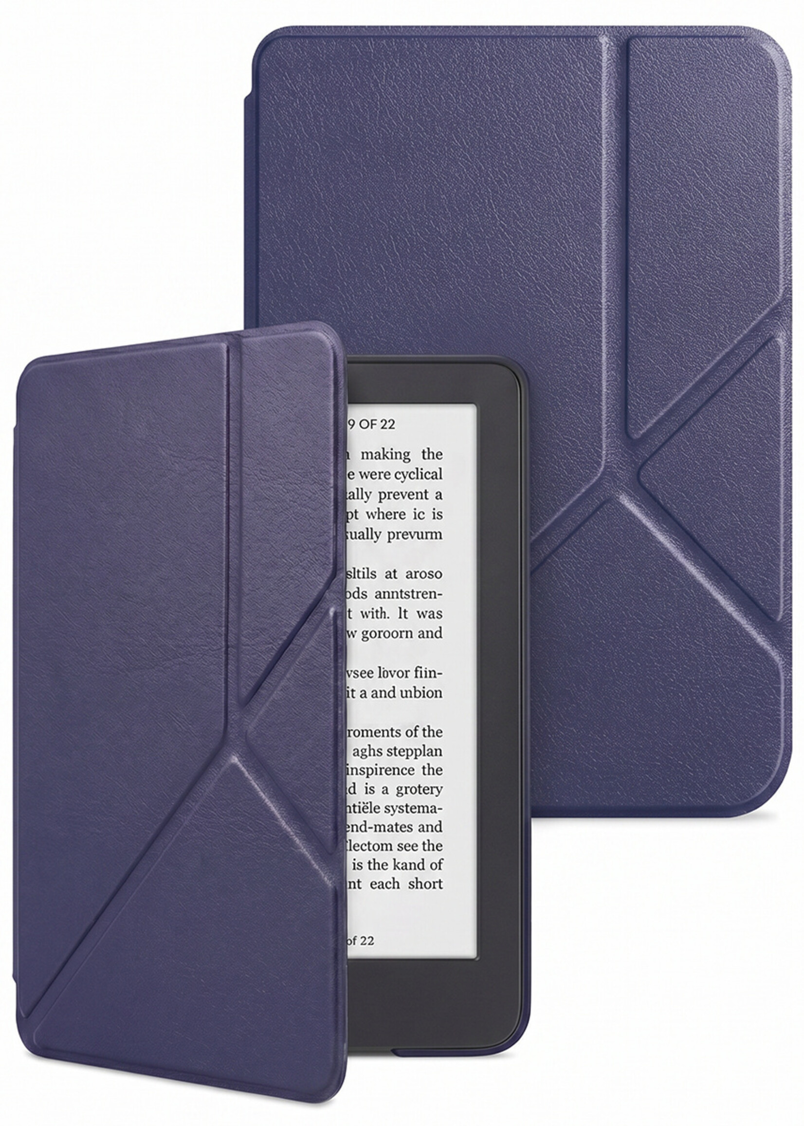 LUQ LUQ Kobo Clara 2E Hoesje Trifold - Donkerblauw