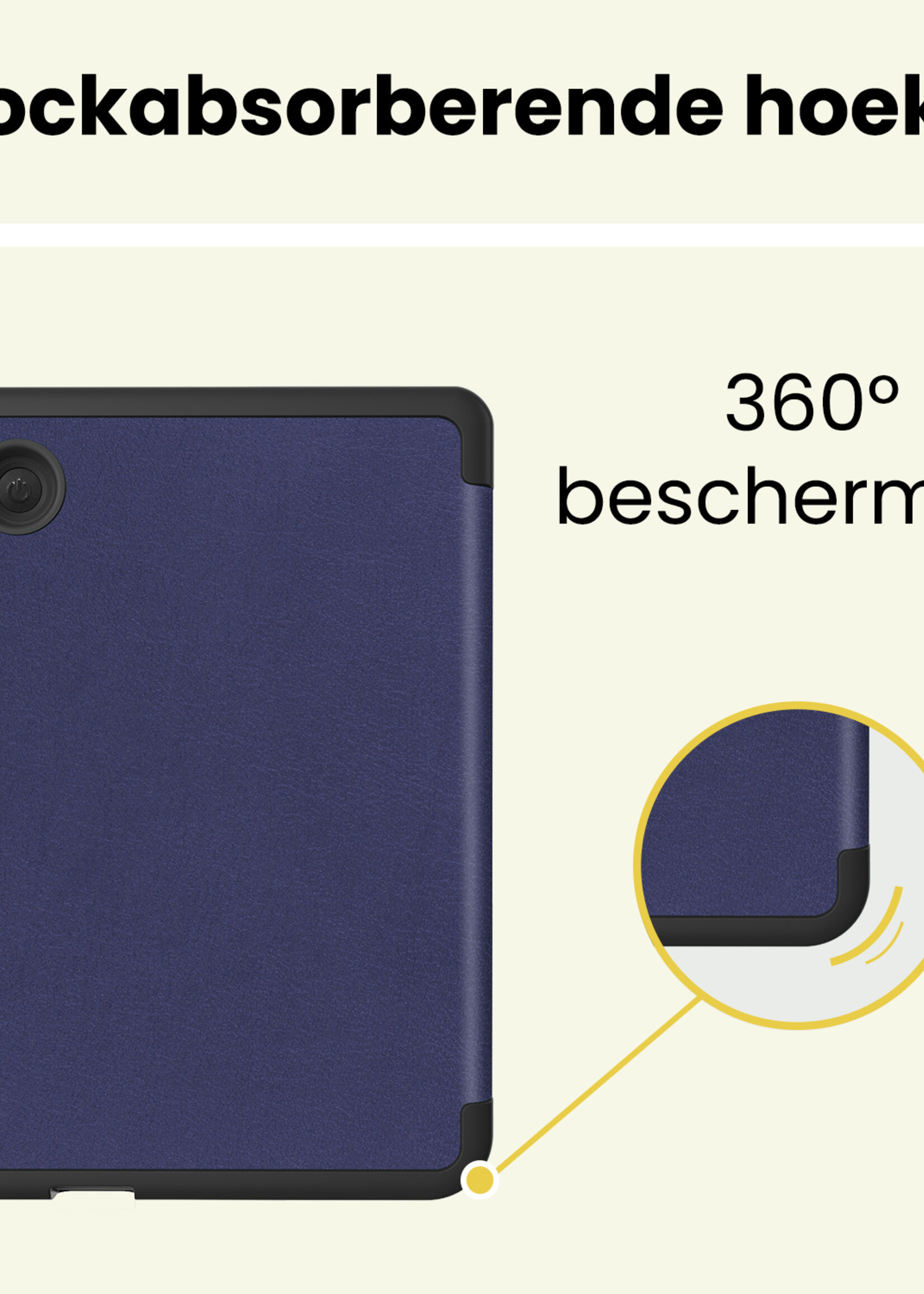 LUQ LUQ Kobo Clara 2E Hoesje Trifold - Donkerblauw