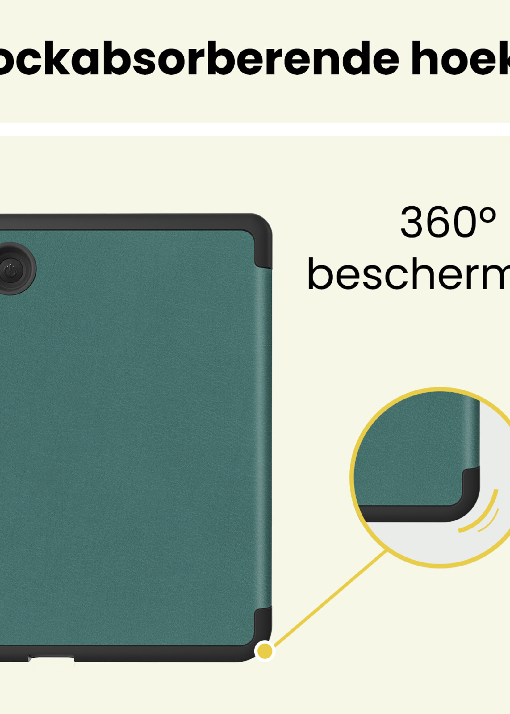 LUQ LUQ Kobo Clara 2E Hoesje Trifold - Donkergroen