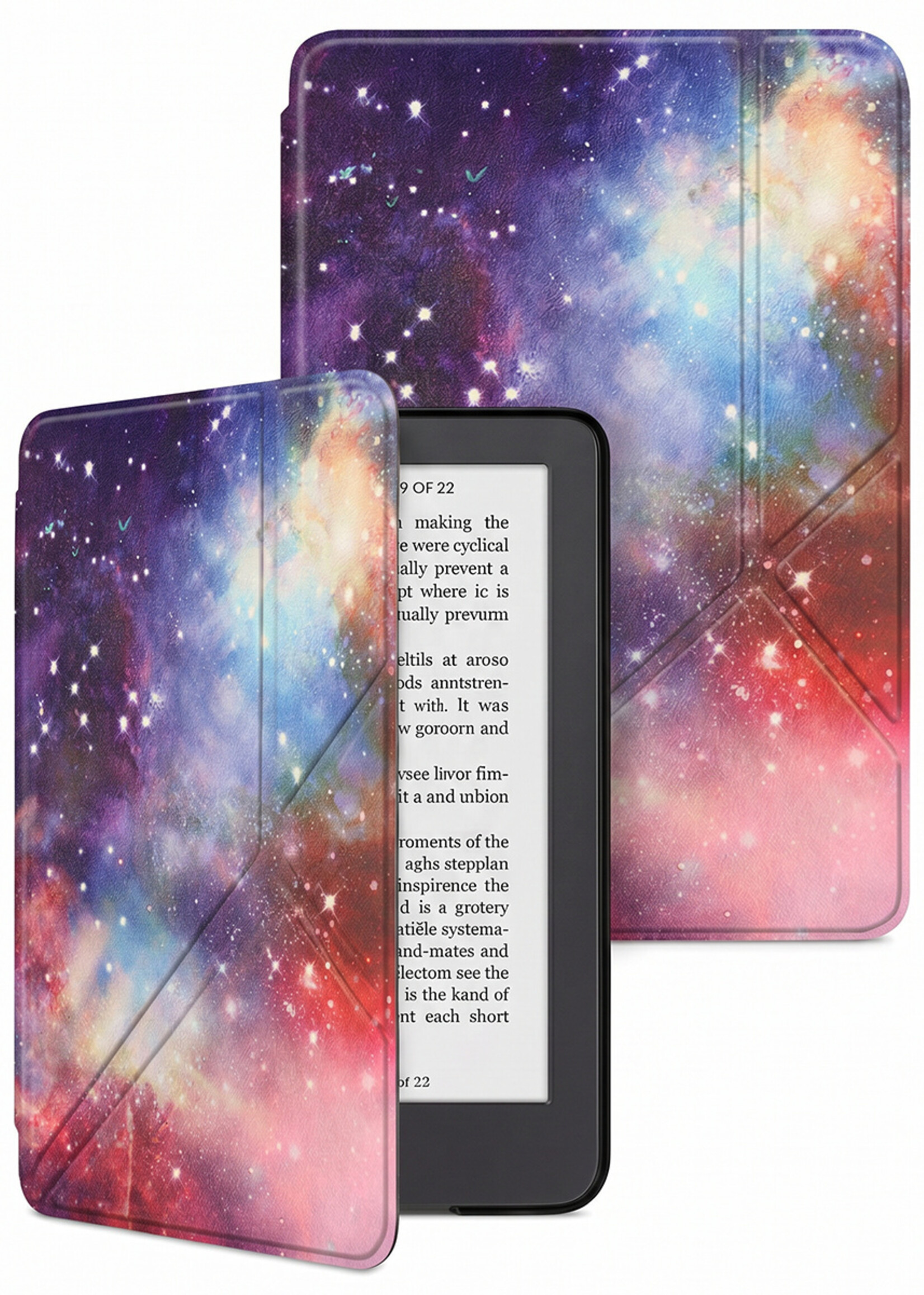 LUQ LUQ Kobo Clara 2E Hoesje Trifold - Galaxy