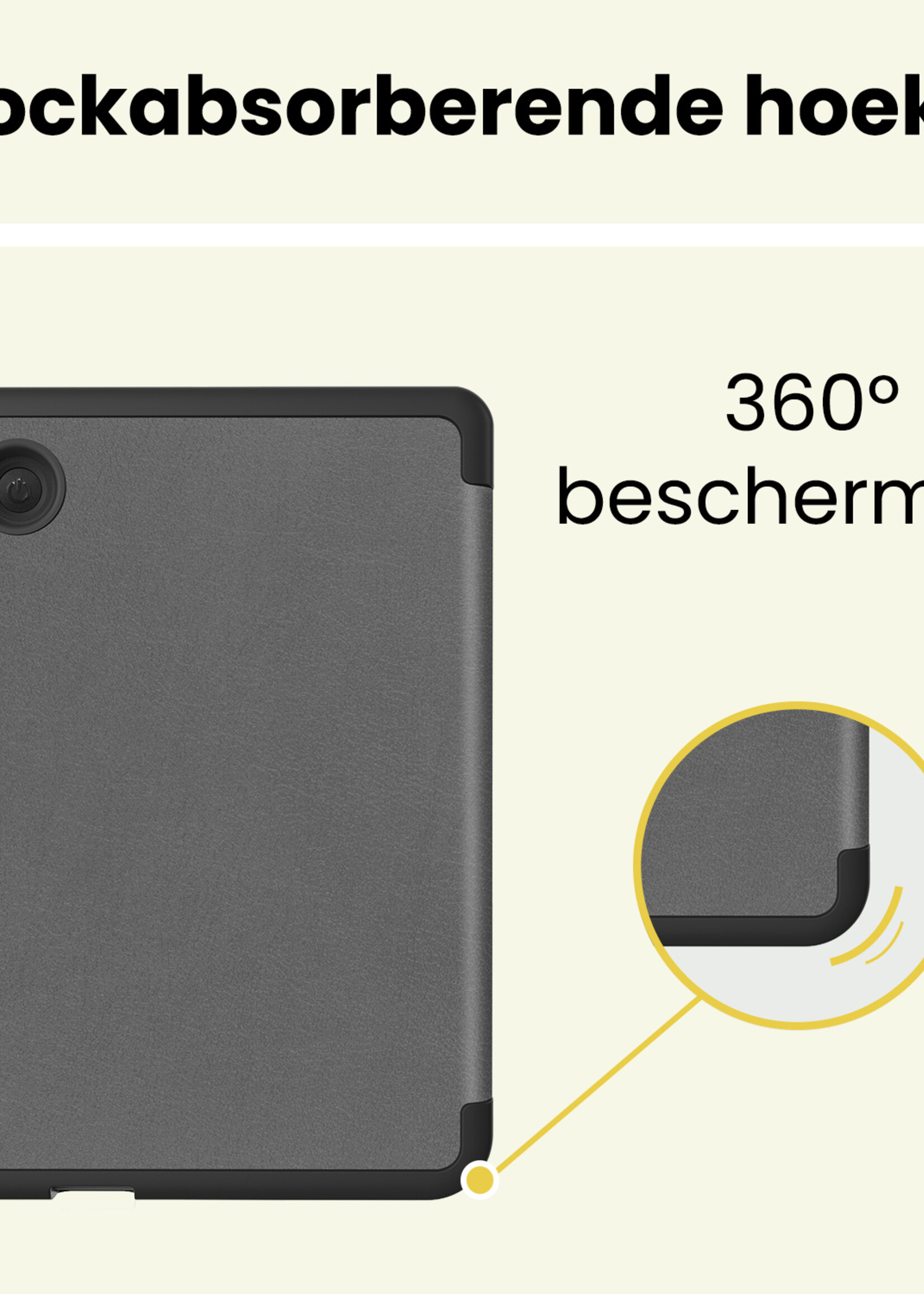 LUQ LUQ Kobo Clara 2E Hoesje Trifold - Grijs