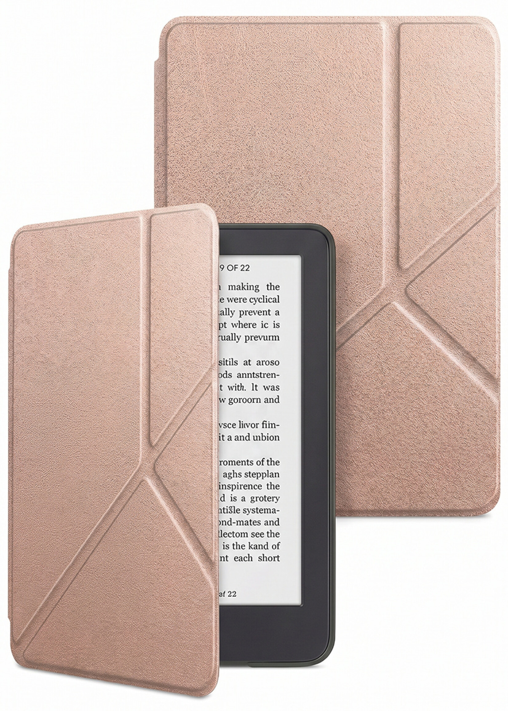LUQ LUQ Kobo Clara 2E Hoesje Trifold - Rose Goud