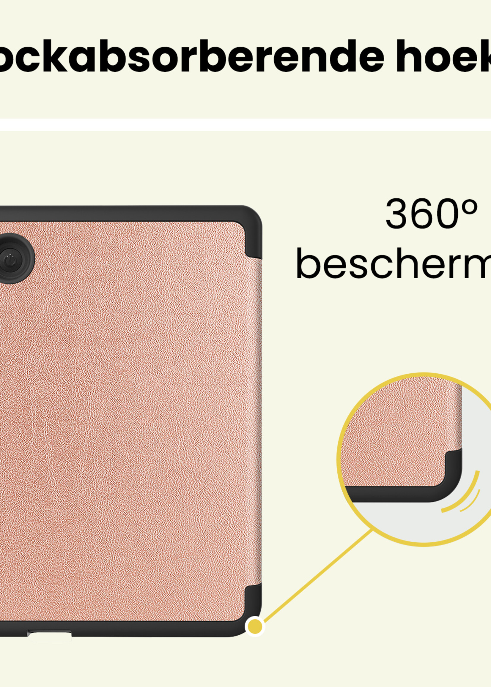 LUQ LUQ Kobo Clara 2E Hoesje Trifold - Rose Goud