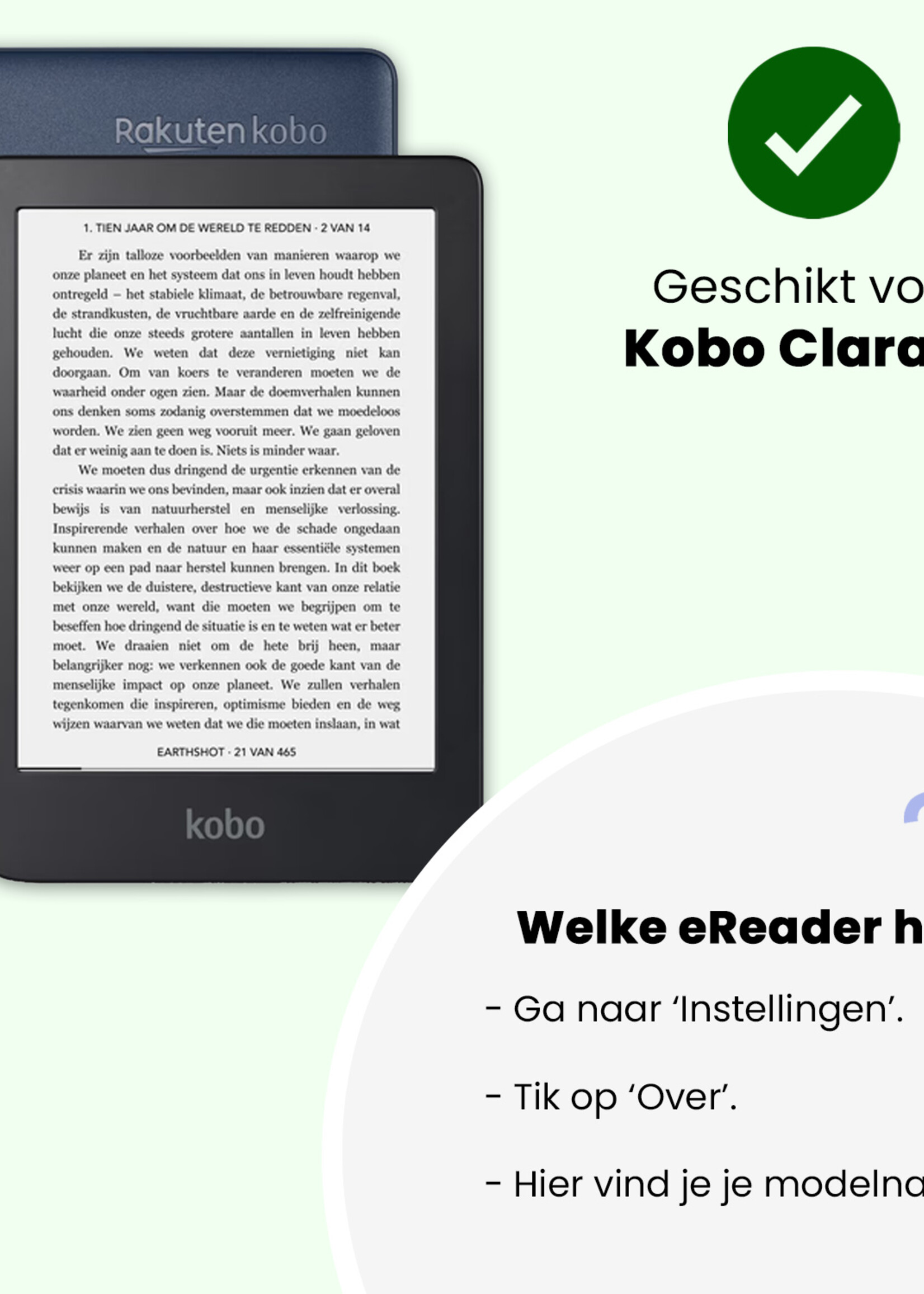 LUQ LUQ Kobo Clara 2E Hoesje Trifold - Touch