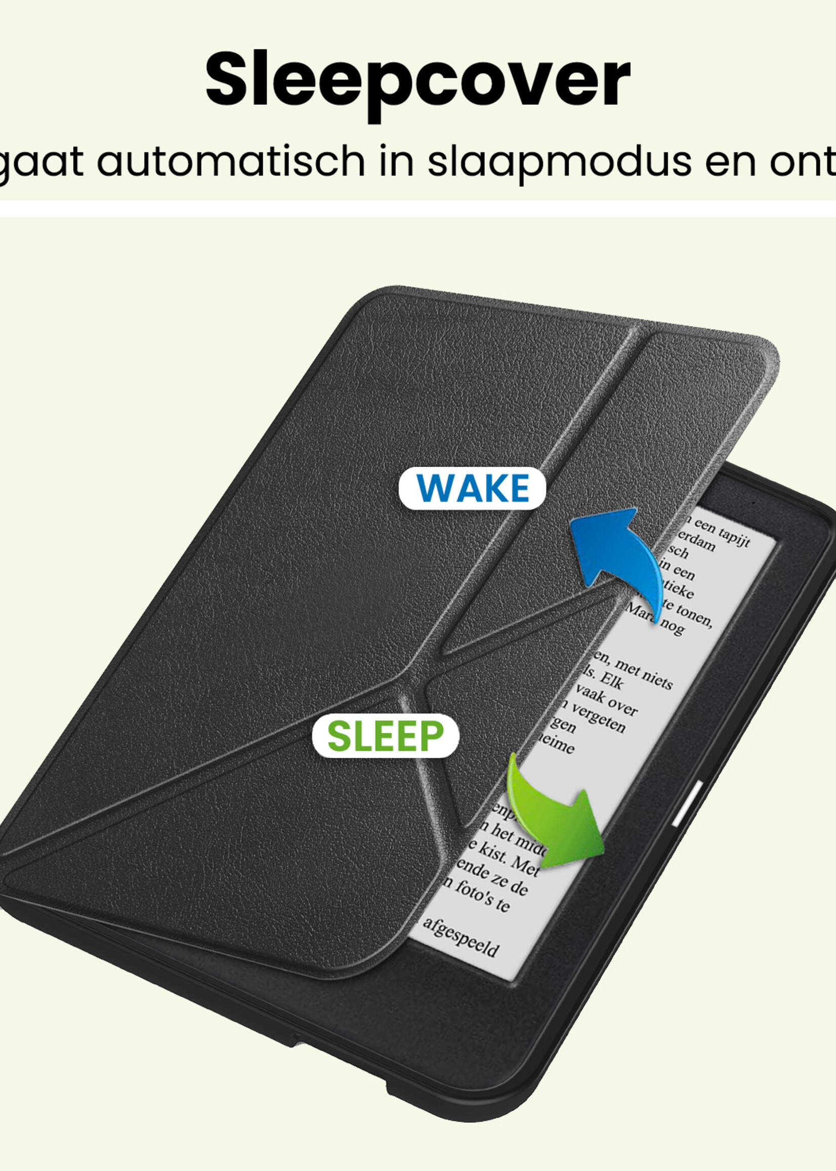 LUQ LUQ Kobo Clara 2E Hoesje Trifold - Zwart