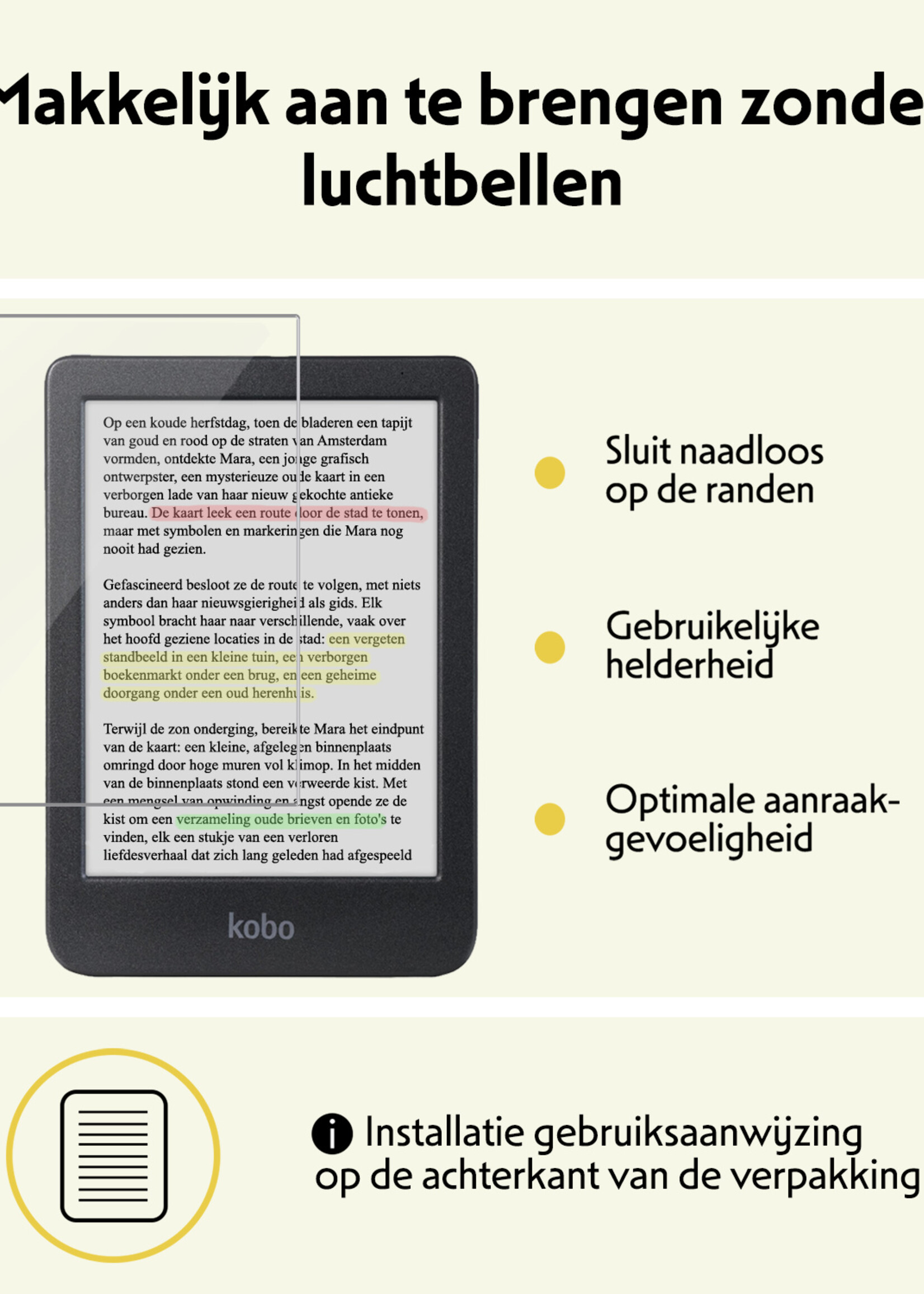 LUQ LUQ Kobo Clara 2E Hoesje Trifold Met Screenprotector - Bloesem
