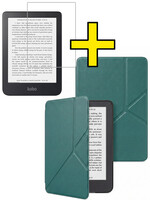 LUQ LUQ Kobo Clara 2E Hoesje Trifold Met Screenprotector - Donkergroen