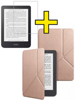 LUQ LUQ Kobo Clara 2E Hoesje Trifold Met Screenprotector - Rose Goud