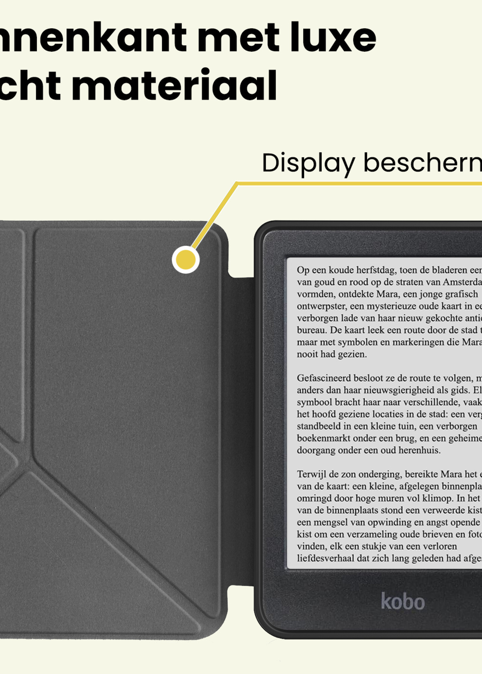 LUQ LUQ Kobo Clara 2E Hoesje Trifold Met Screenprotector - Rose Goud