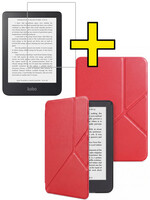 LUQ LUQ Kobo Clara 2E Hoesje Trifold Met Screenprotector - Rood