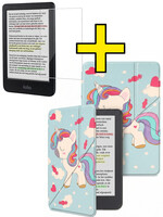 LUQ LUQ Kobo Clara Colour Hoesje Trifold Met Screenprotector - Eenhoorn