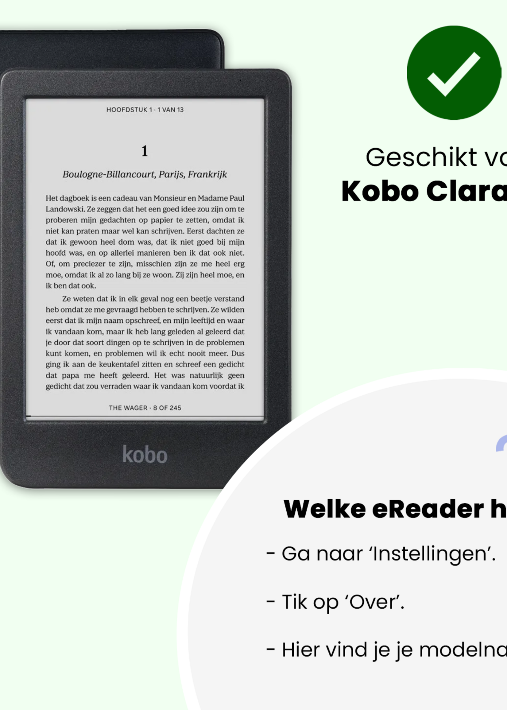 LUQ LUQ Kobo Clara BW Hoesje Trifold - Eenhoorn