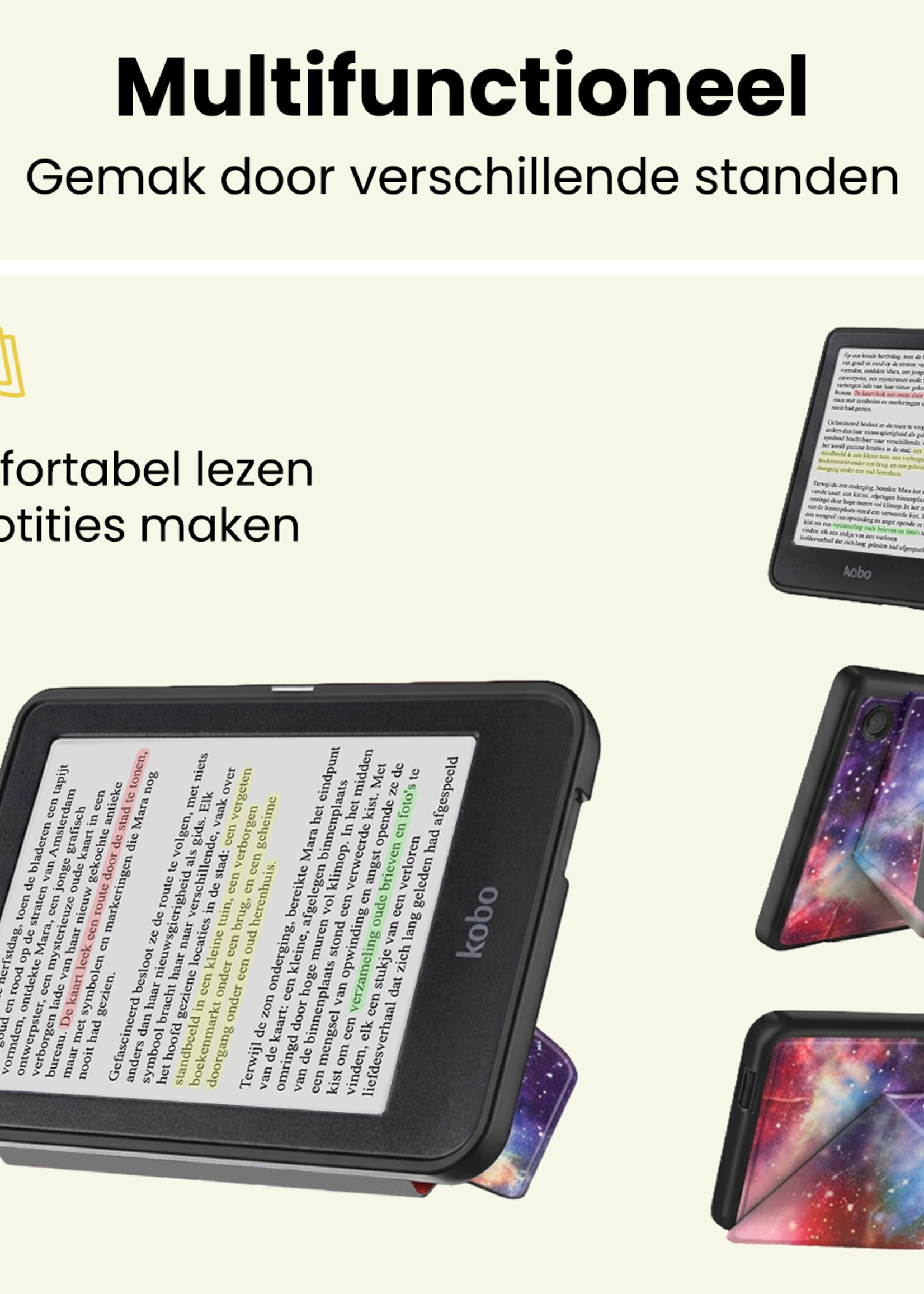LUQ LUQ Kobo Clara BW Hoesje Trifold - Galaxy