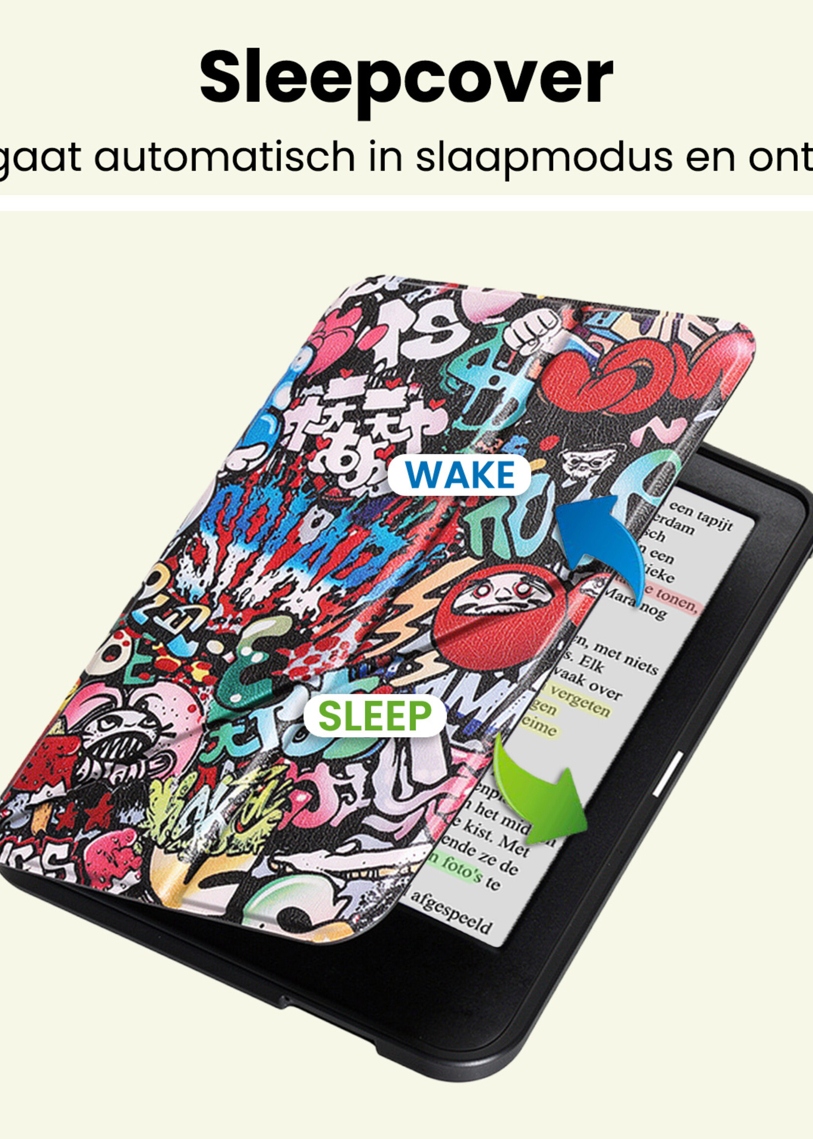 LUQ LUQ Kobo Clara BW Hoesje Trifold - Graffity