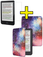 LUQ LUQ Kobo Clara BW Hoesje Trifold Met Screenprotector - Galaxy