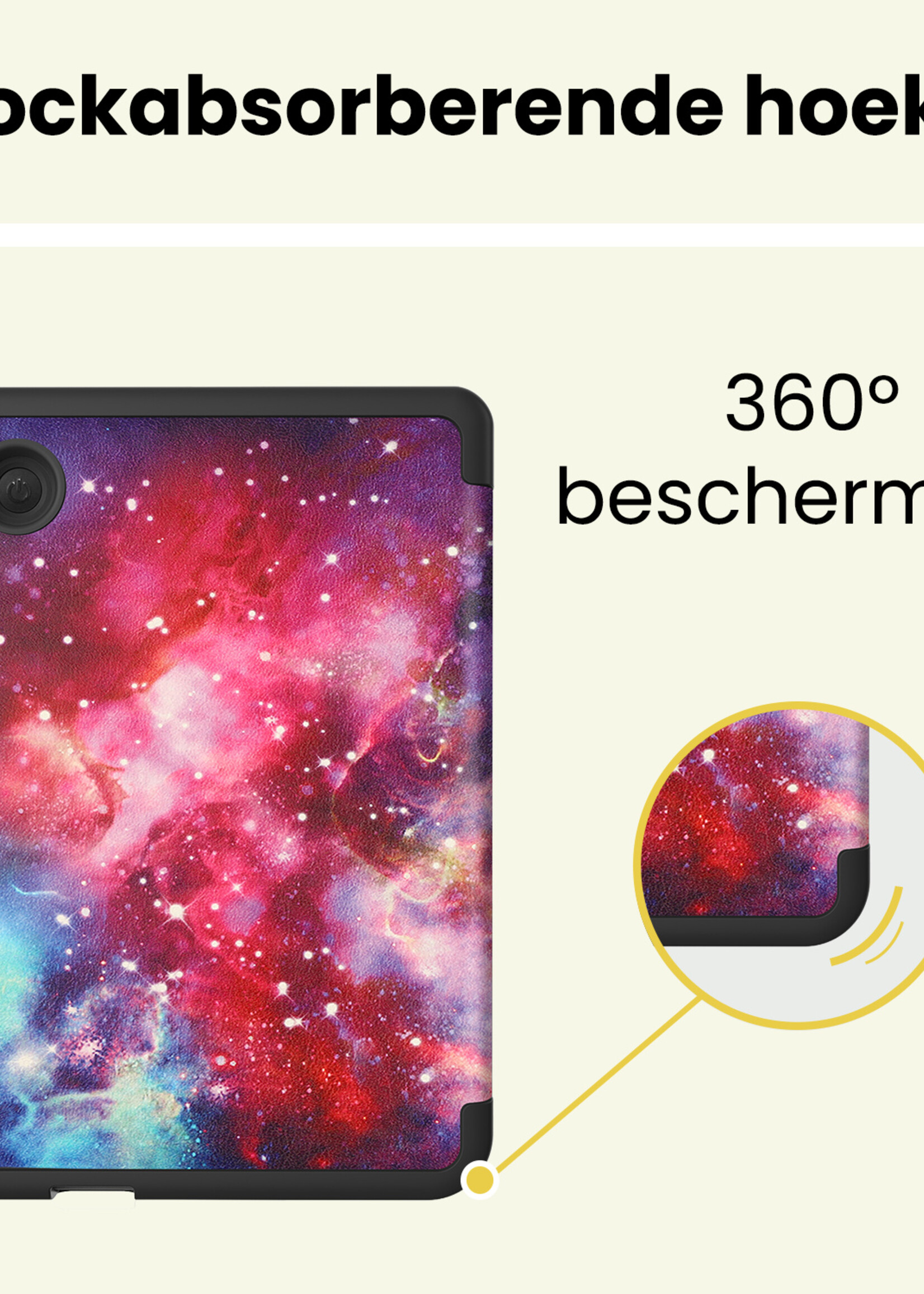 LUQ LUQ Kobo Clara BW Hoesje Trifold Met Screenprotector - Galaxy