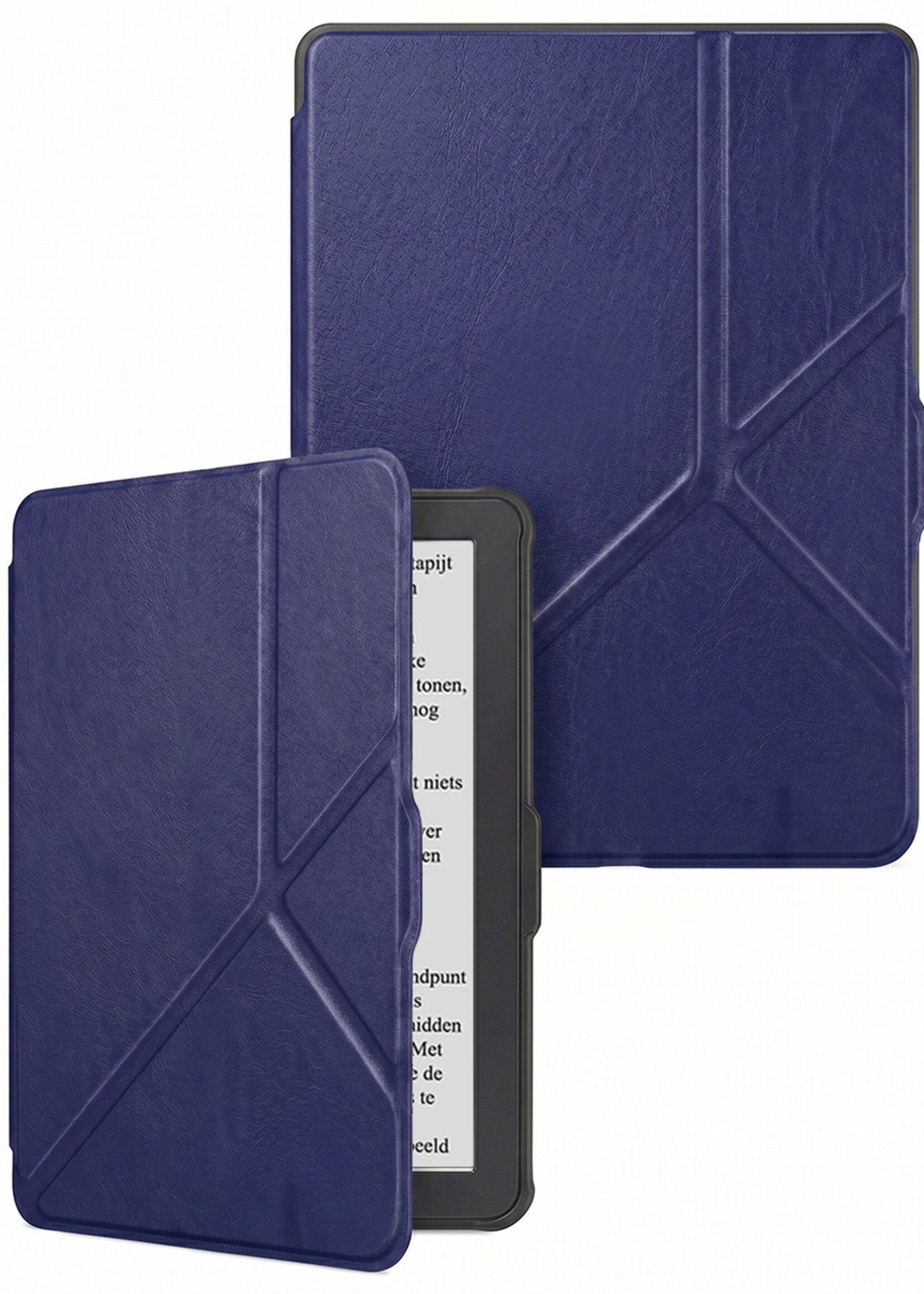 LUQ LUQ Kobo Clara HD Hoesje Trifold - Donkerblauw
