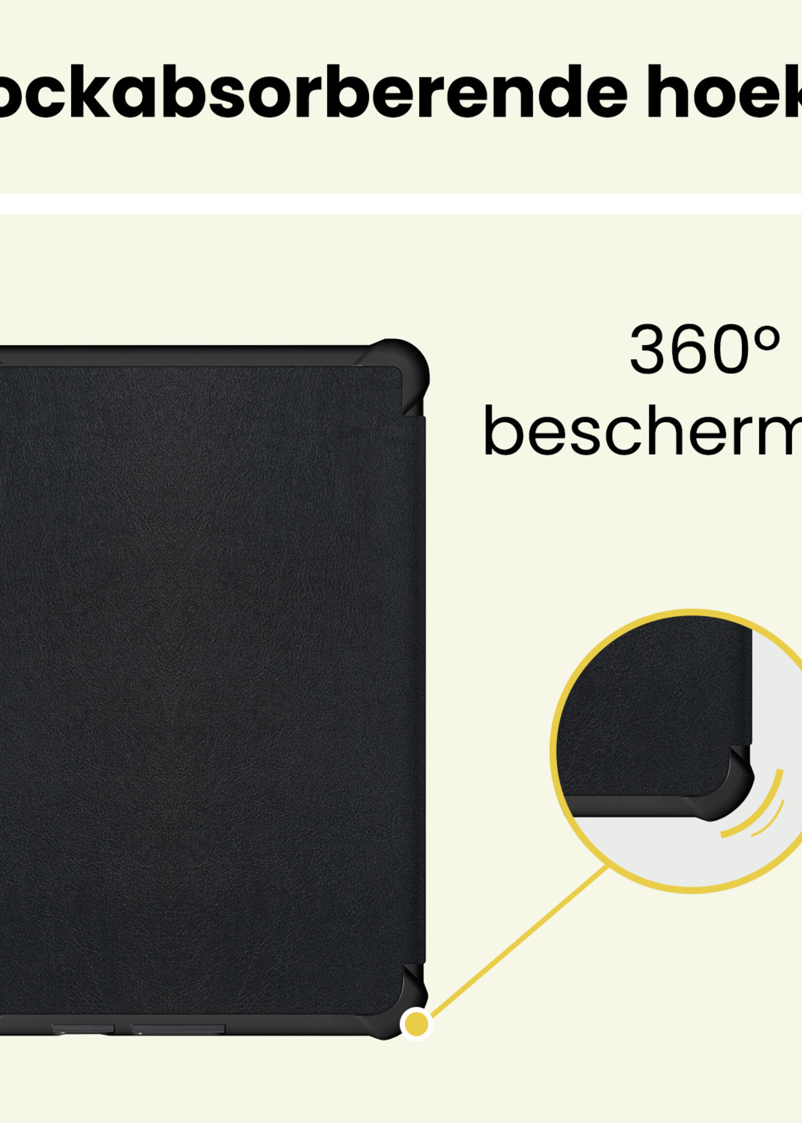 LUQ LUQ Kobo Clara HD Hoesje Trifold - Zwart