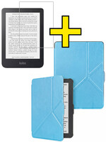 LUQ LUQ Kobo Clara HD Hoesje Trifold Met Screenprotector - Licht Blauw