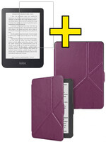 LUQ LUQ Kobo Clara HD Hoesje Trifold Met Screenprotector - Paars
