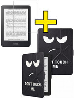LUQ LUQ Kobo Clara HD Hoesje Trifold Met Screenprotector - Don't Touch Me