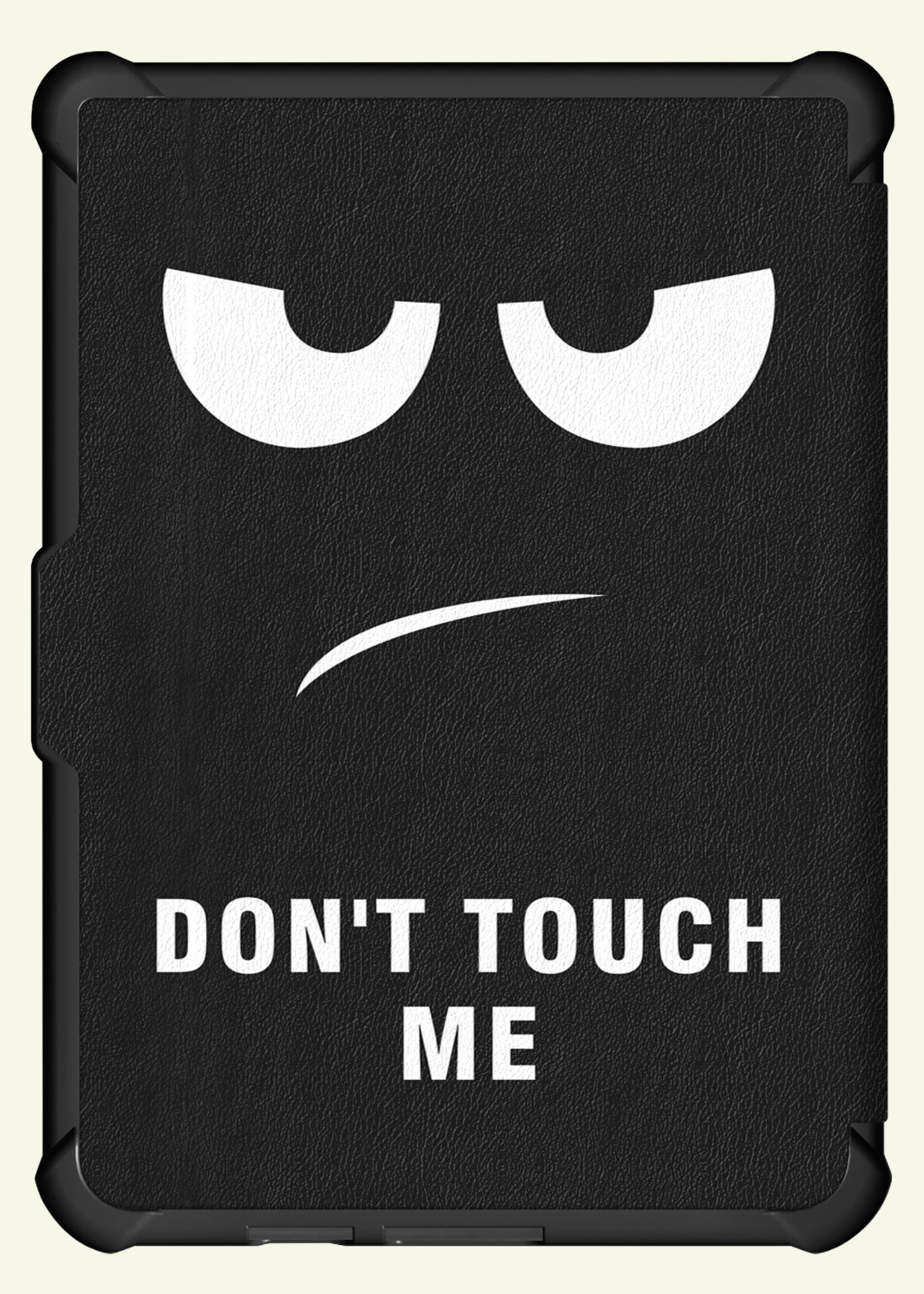 LUQ LUQ Kobo Clara HD Hoesje Trifold Met Screenprotector - Don't Touch Me