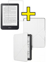 LUQ LUQ Kobo Clara HD Hoesje Trifold Met Screenprotector - Wit