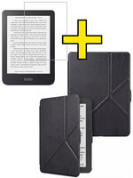 LUQ LUQ Kobo Clara HD Hoesje Trifold Met Screenprotector - Zwart