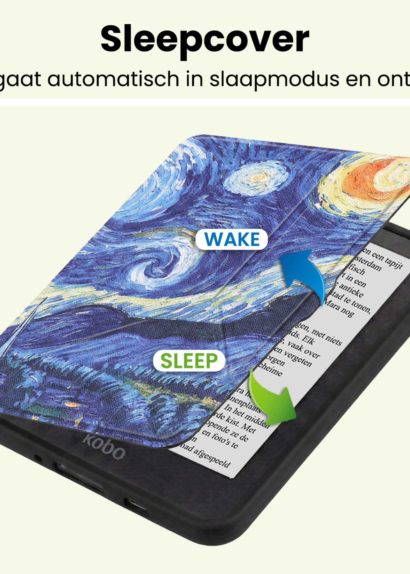 LUQ LUQ Kobo Nia Hoesje Trifold - Sterrenhemel
