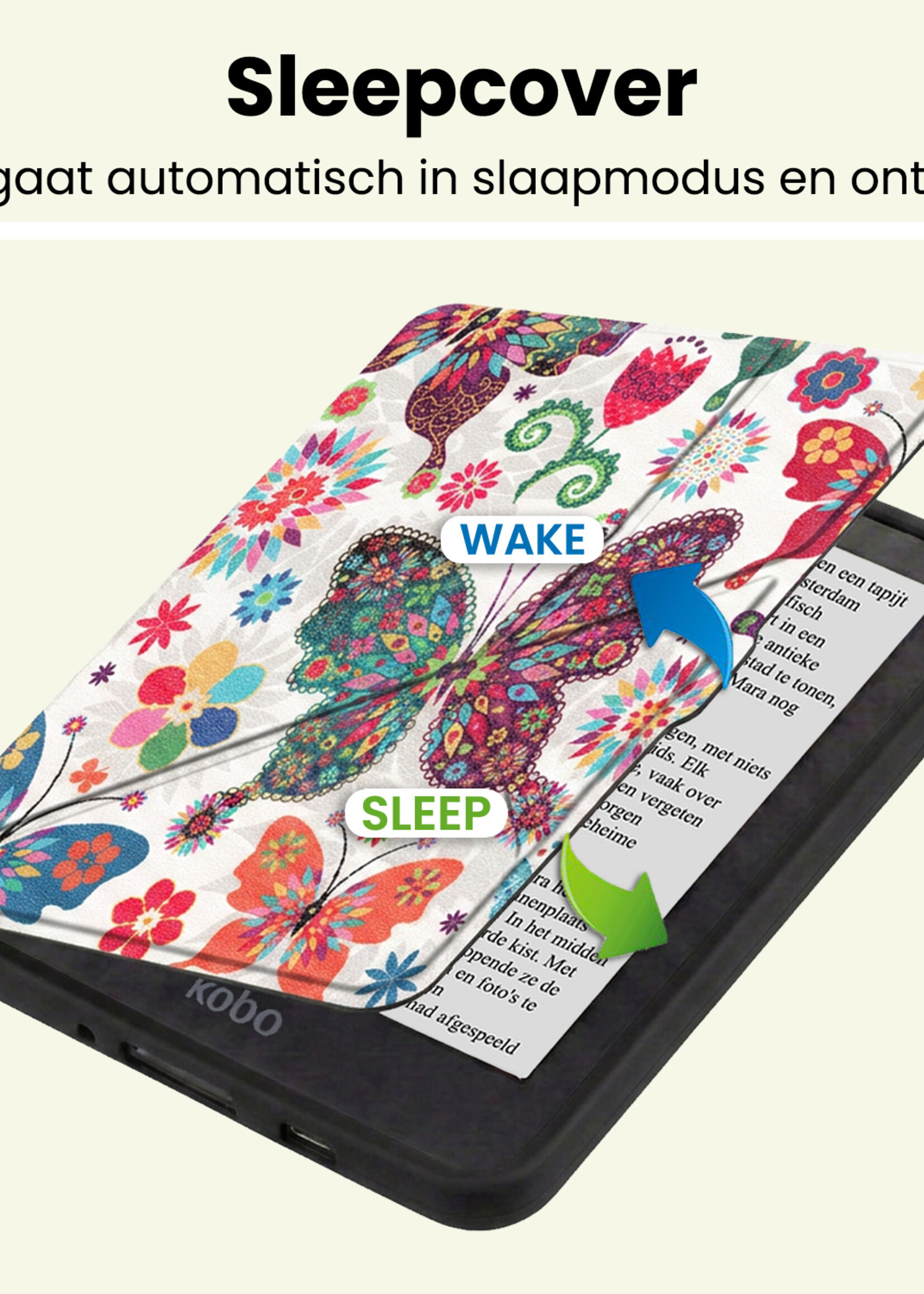LUQ LUQ Kobo Nia Hoesje Trifold - Vlinder