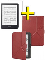 LUQ LUQ Kobo Nia Hoesje Trifold Met Screenprotector - Donkerrood
