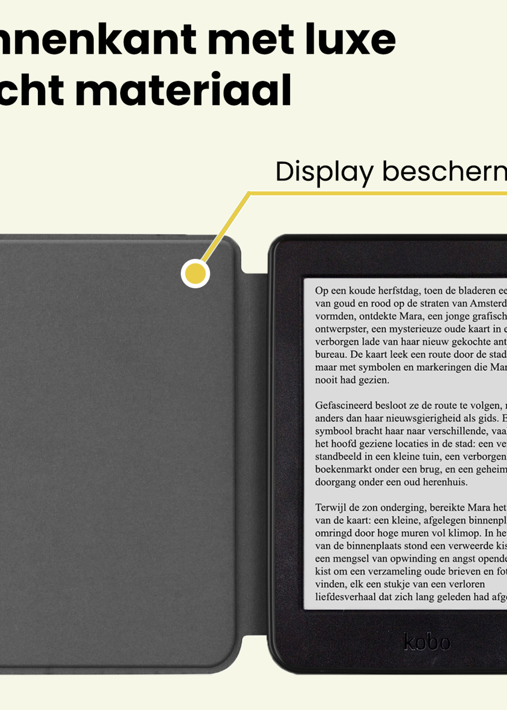 LUQ LUQ Kobo Nia Hoesje Trifold Met Screenprotector - Grijs