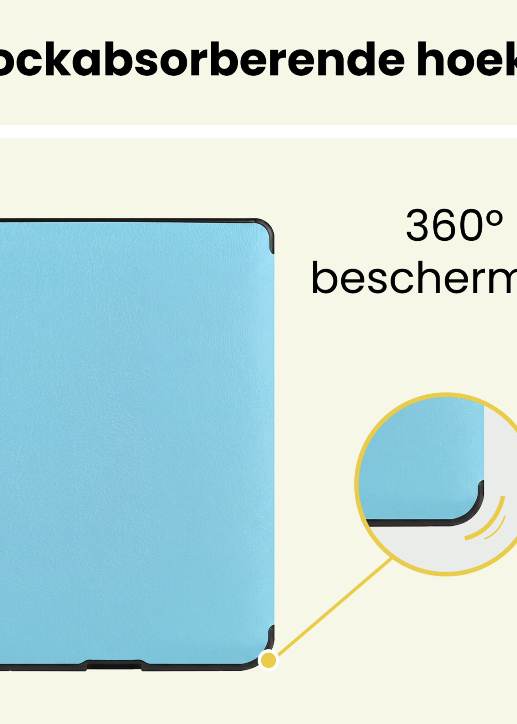 LUQ LUQ Kobo Nia Hoesje Trifold Met Screenprotector - Lichtblauw