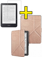 LUQ LUQ Kobo Nia Hoesje Trifold Met Screenprotector - Rose Goud