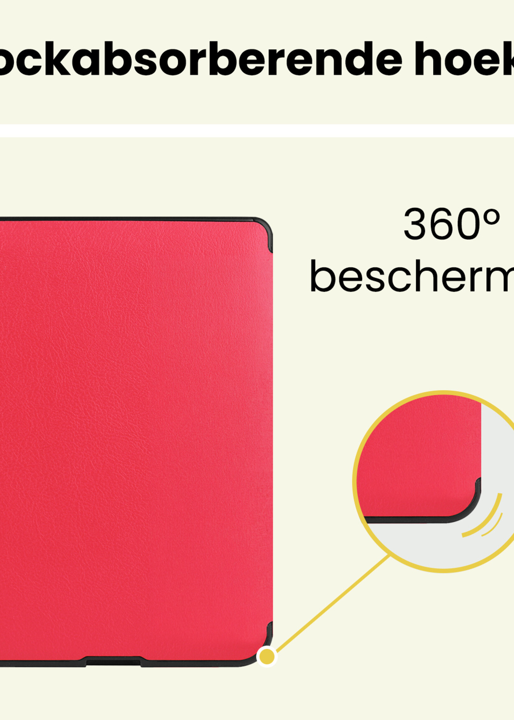 LUQ LUQ Kobo Nia Hoesje Trifold Met Screenprotector - Rood