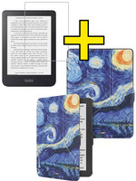 LUQ LUQ Kobo Nia Hoesje Trifold Met Screenprotector - Sterrenhemel