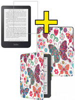 LUQ LUQ Kobo Nia Hoesje Trifold Met Screenprotector - Vlinders