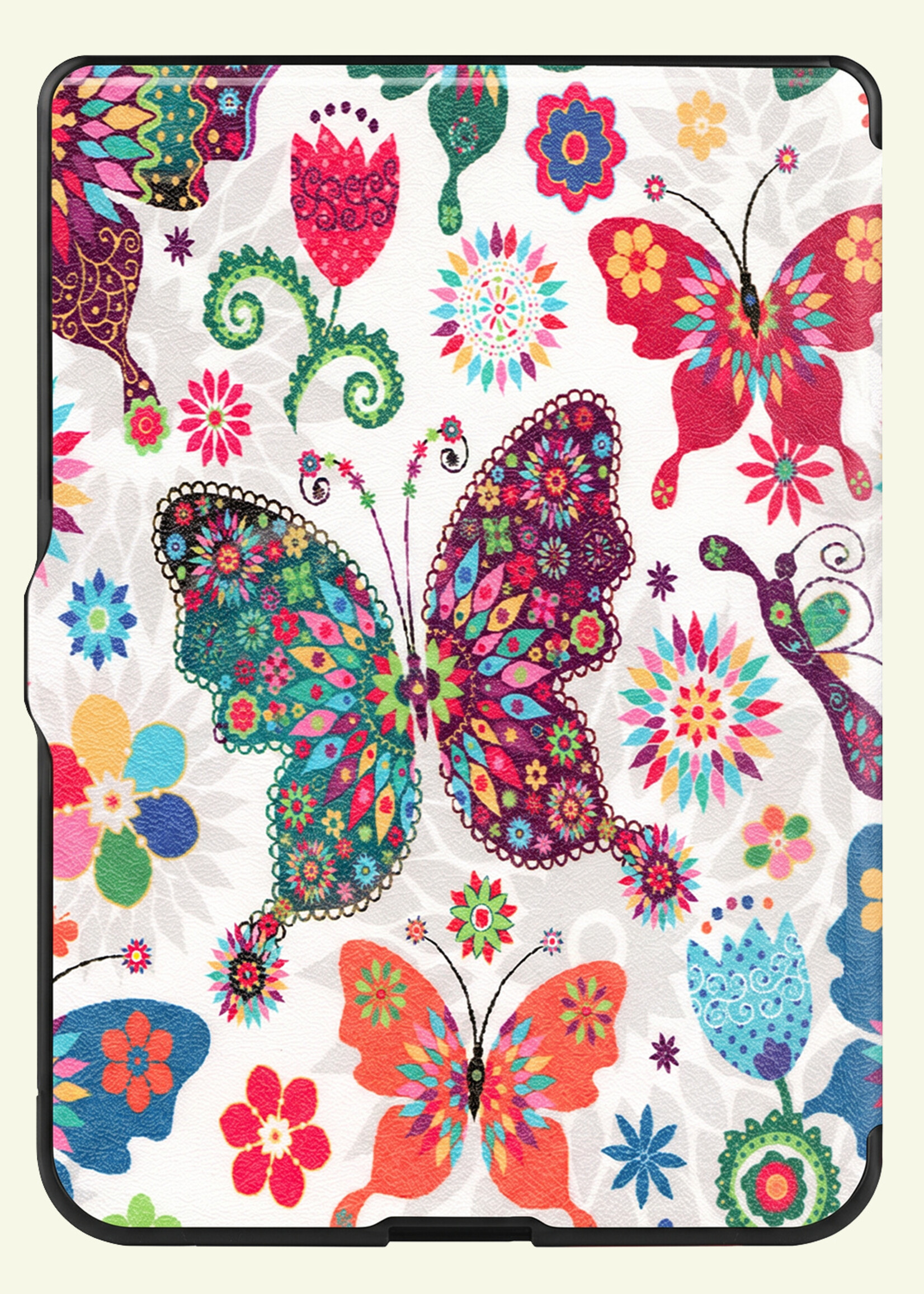 LUQ LUQ Kobo Nia Hoesje Trifold Met Screenprotector - Vlinders