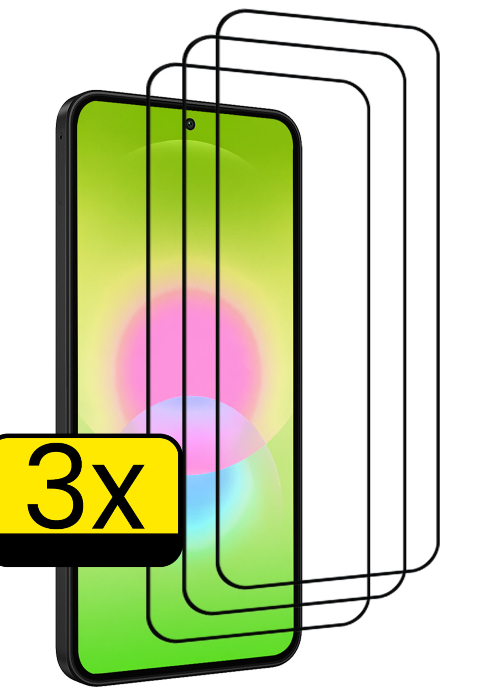 LUQ LUQ Samsung Galaxy A27 Screenprotector Glas Full Cover - 3 PACK